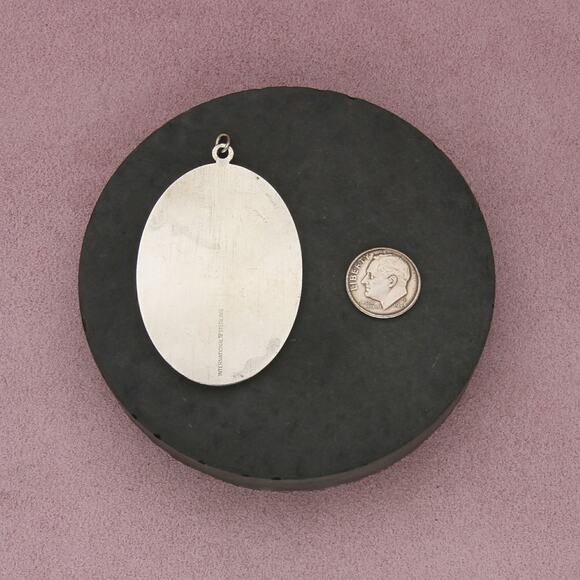 sterling silver vintage partridge in a pearl tree christmas ornament pendant - Picture 2 of 3